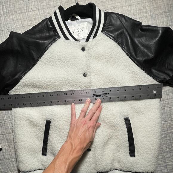 Ci Sono Juniors Jacket - Sz XL - Faux Sherpa & Faux Leather Academia - EUC - Picture 6 of 11